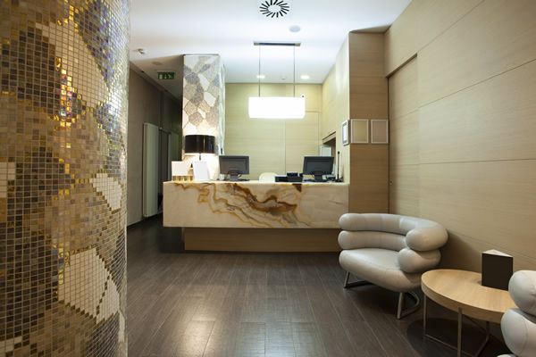Spa With Inviting Colors In Waiting Area