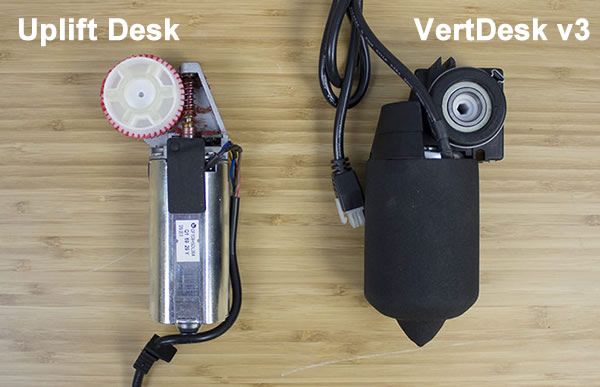 Uplift Desk and VertDesk v3 Side of Motor Comparison