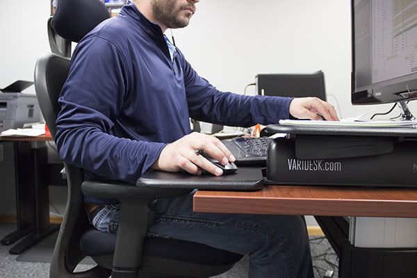 Varidesk at seated height