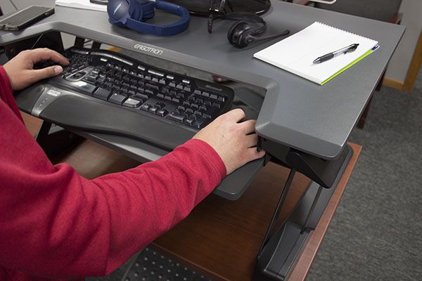 Ergotron workfit T keyboard tray is small