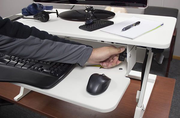 VertDesk Converter tilt angle adjustment