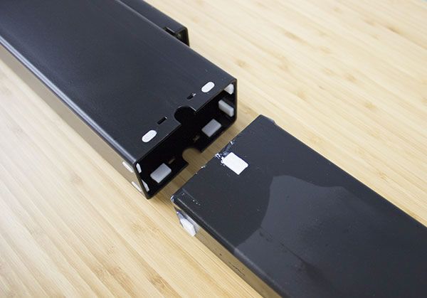 VertDesk outer column and inner column with glide systems