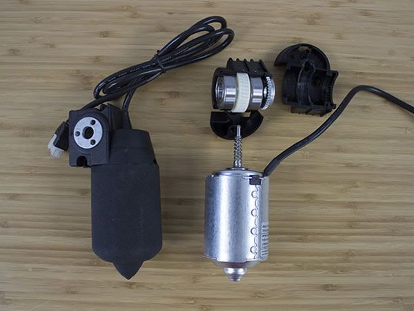 Two VertDesk v3 motors to show inside of worm drive and gear