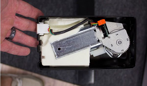 Molded foam around Linak motor