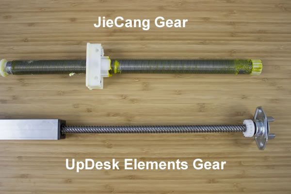 UpDesk vs JieCang gear system
