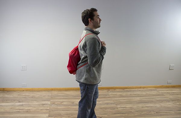 Wearing the backpack