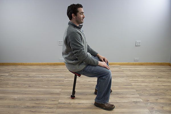 Seated with 90 degree position for knees