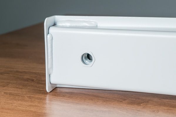 Threaded rivnuts on bottom of VertDesk foot