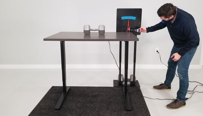 Uplift Desk v1 Wobble Deflection Test Setup @ 42"
