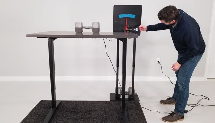 Uplift Desk v1 Wobble Deflection Test Setup @ 46"