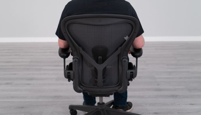 Back view of Aeron while seated
