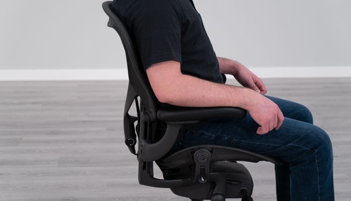 Aeron's backrest while seated in chair