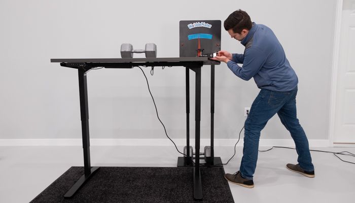Uplift Desk v2 Wobble Deflection Test Setup @ 46"