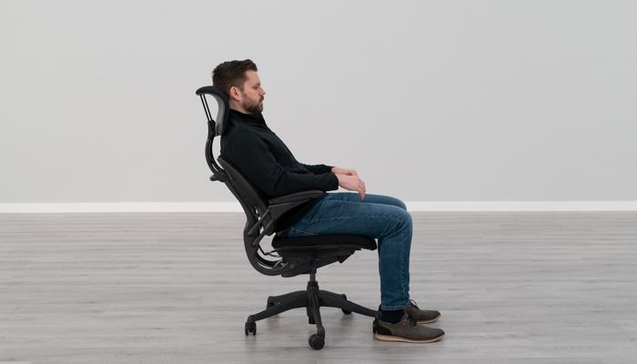 75% recline for more neutral position with headrest in Freedom chair