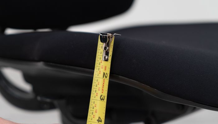 Measuring seat pad thickness on Freedom chair