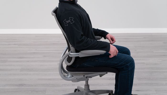 Showing lumbar curve while seated in Liberty