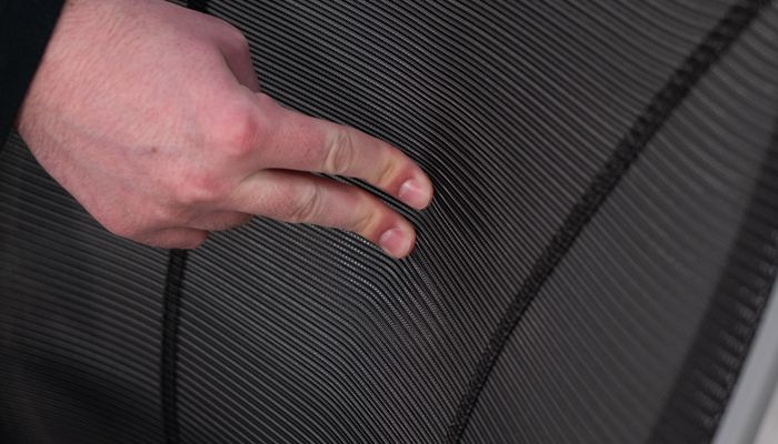 Pushing into mesh backrest on Liberty chair