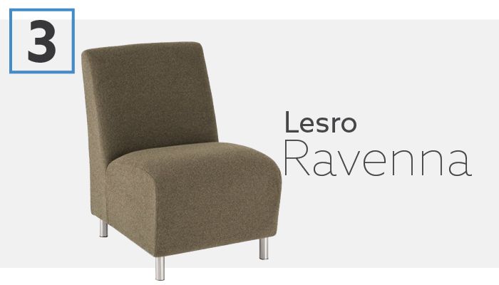 Lesro Ravenna Series Fully Upholstered Armless Waiting Chair