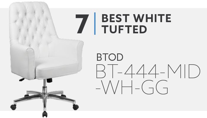 Best Tufted White Office Chair BT 444 Mid Back Chair
