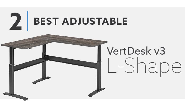 #2 Best L Shaped Adjustable Desk - VertDesk v3 L Shape