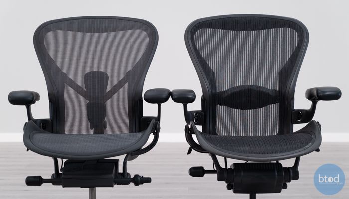 Front View Comparison: Aeron Remastered vs Aeron Classic (right)