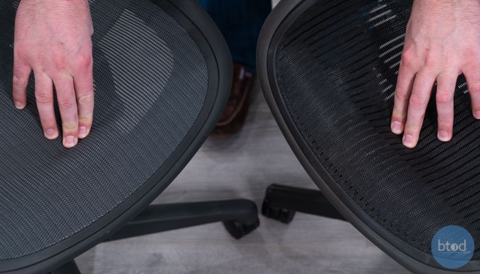 Mesh Flex Comparison: Aeron Remastered vs Aeron Classic (right)
