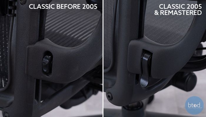 Classic Aeron Pre-2005 (left) vs. Classic/Remastered 2005-Today