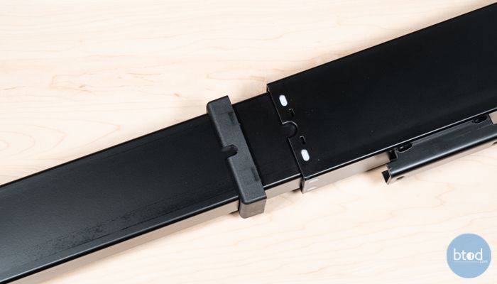 VertDesk v3 glides with columns slid together