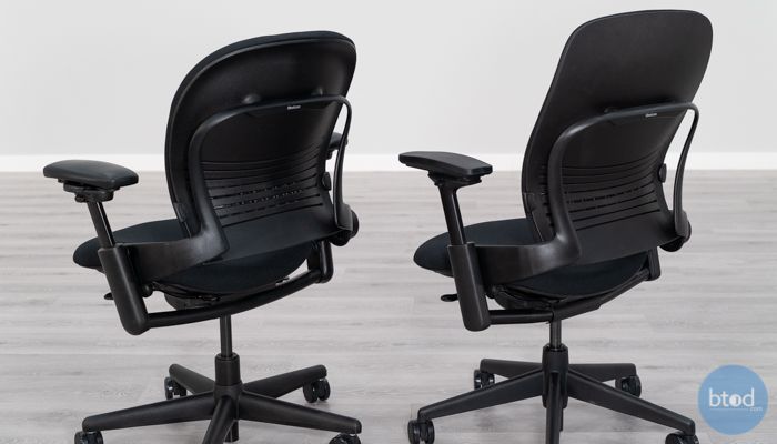 Steelcase Leap v1 (left) and v2 Back Comparison