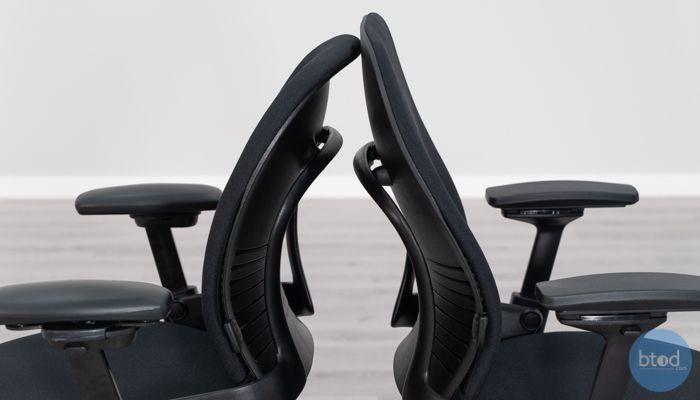 Backrest Thickness Leap v1 (left) vs v2