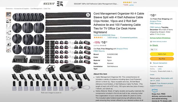 Cable set from Amazon