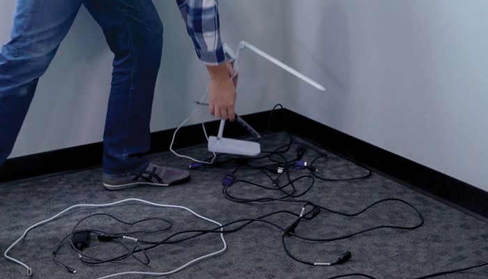 The pile of cables that are not needed