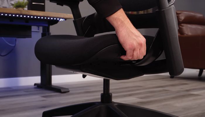 The office chair seat is more comfortable