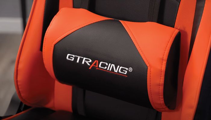 The sleek design and color of the gaming chair