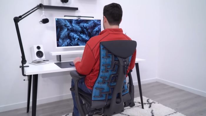 First experience sitting in the Embody gaming chair