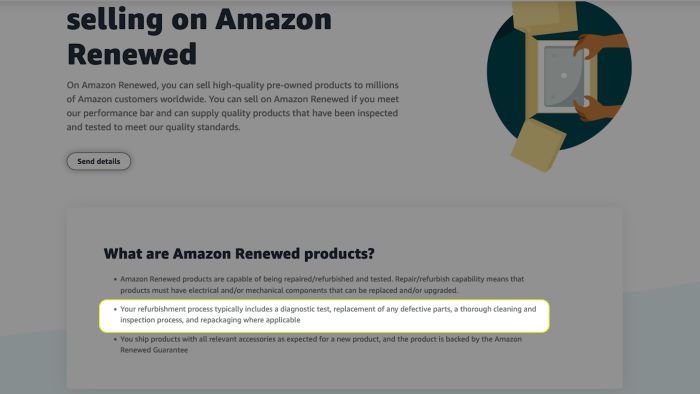 The Amazon used/renewed policy