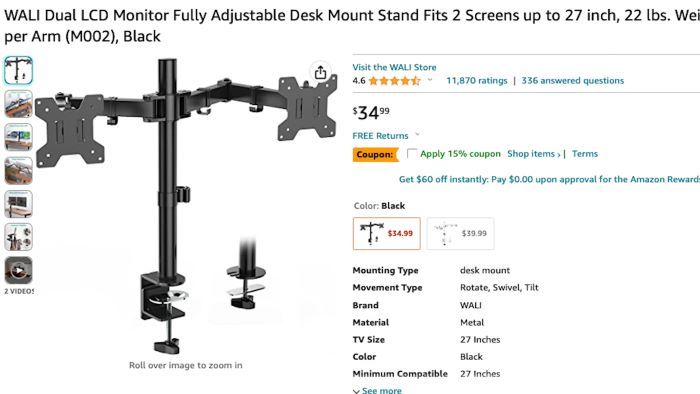 WALI Dual Post Arm