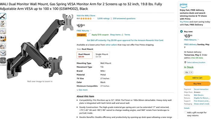 WALI Dual Wall Mount