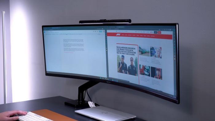 Large 49 inch screen for multitasking