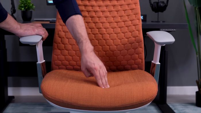 The Haworth office chair with a thin seat pad