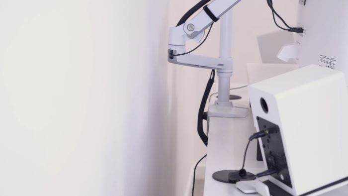 Monitor arms need space