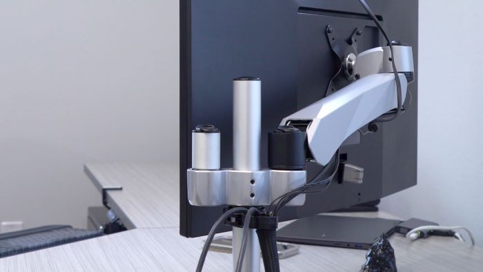 Monitor arms can help with your desk setup