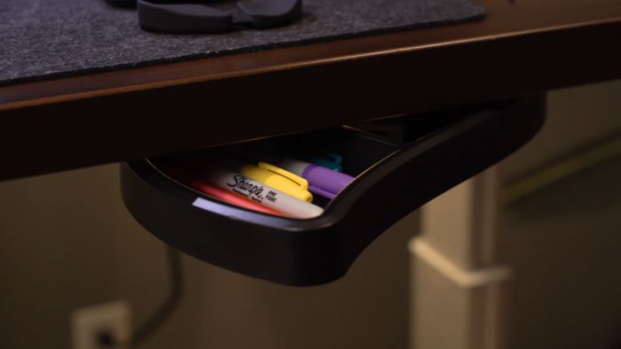 Great under desk storage for pens and other items