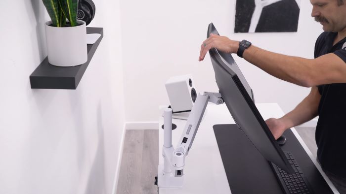 Easy adjustments can be made with this monitor arm