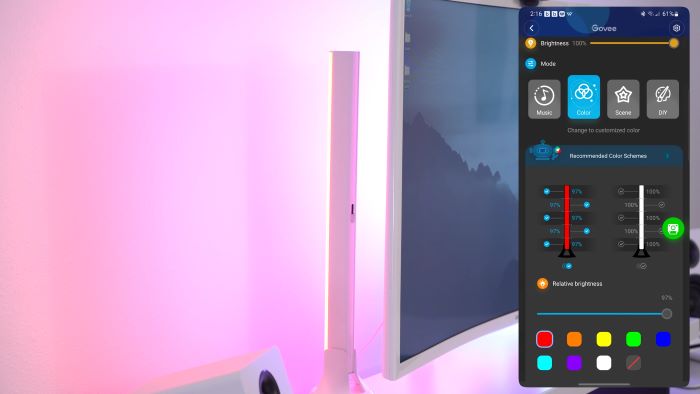 Can light up a big area and is controlled by an app